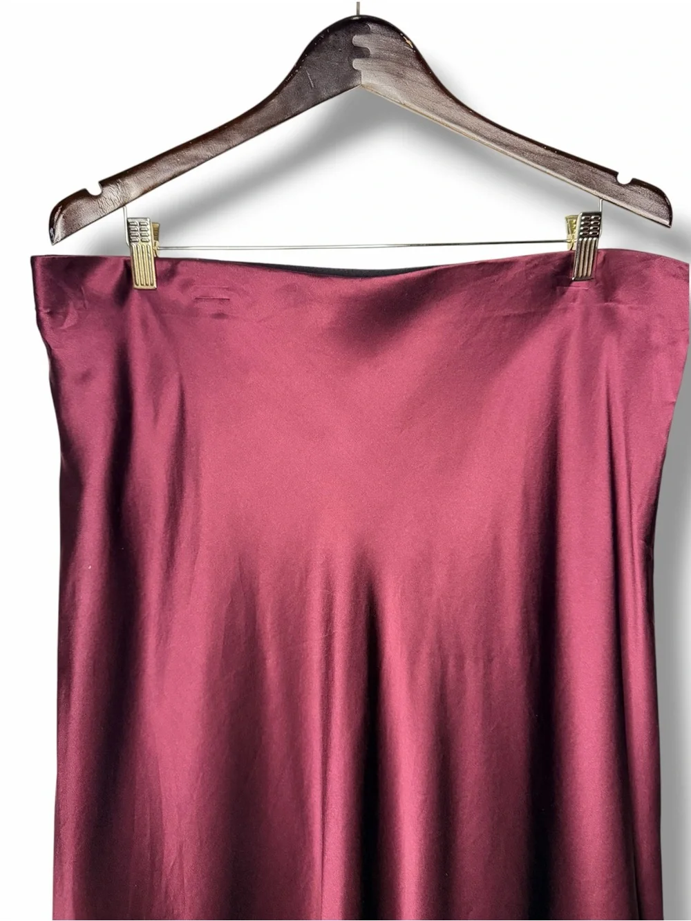 Quince Burgundy/Wine Tasting Washable Silk Midi Skirt Preppy Classic Size 2X